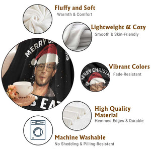 True Crime Ugly Christmas Throw Blanket Funny Jeffrey Dahmer Merry Xmas Lets Eat TS10 Print Your Wear