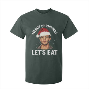 True Crime Ugly Christmas T Shirt For Kid Funny Jeffrey Dahmer Merry Xmas Lets Eat TS10 Dark Forest Green Print Your Wear