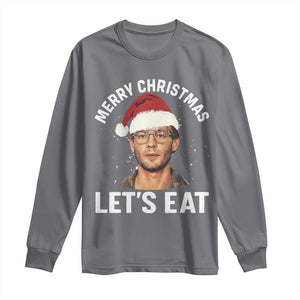 True Crime Ugly Christmas Long Sleeve Shirt Funny Jeffrey Dahmer Merry Xmas Lets Eat TS10 Charcoal Print Your Wear