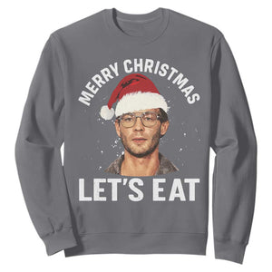 True Crime Ugly Christmas Sweatshirt Funny Jeffrey Dahmer Merry Xmas Lets Eat TS10 Charcoal Print Your Wear