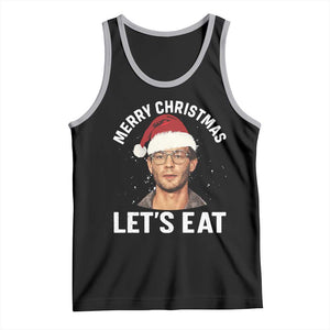 True Crime Ugly Christmas Tank Top Funny Jeffrey Dahmer Merry Xmas Lets Eat TS10 Black Athletic Heather Print Your Wear