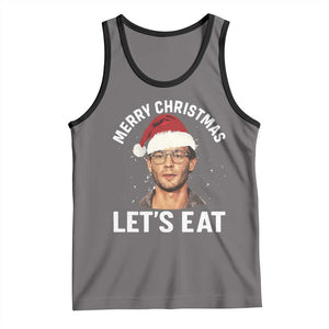 True Crime Ugly Christmas Tank Top Funny Jeffrey Dahmer Merry Xmas Lets Eat TS10 Deep Heather Black Print Your Wear