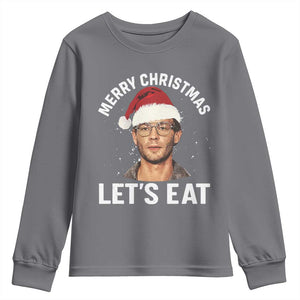 True Crime Ugly Christmas Youth Sweatshirt Funny Jeffrey Dahmer Merry Xmas Lets Eat TS10 Charcoal Print Your Wear