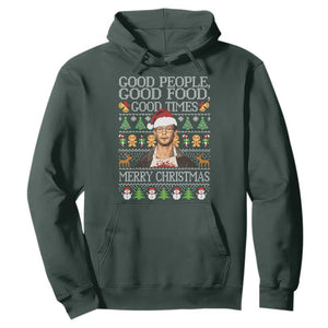 True Crime Ugly Christmas Hoodie Funny Jeffrey Dahmer Good Food Sick Humor TS10 Dark Forest Green Print Your Wear