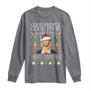 True Crime Ugly Christmas Long Sleeve Shirt Funny Jeffrey Dahmer Good Food Sick Humor TS10 Charcoal Print Your Wear