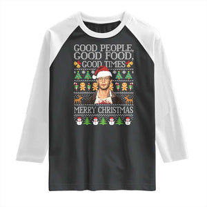 True Crime Ugly Christmas Raglan Shirt Funny Jeffrey Dahmer Good Food Sick Humor TS10 Black White Print Your Wear