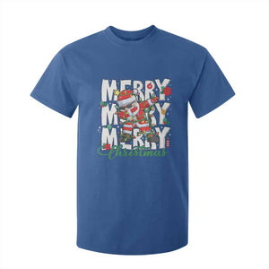 Merry Christmas Santa T Shirt For Kid Dabbing Santa Xmas Lights TS10 Royal Blue Print Your Wear