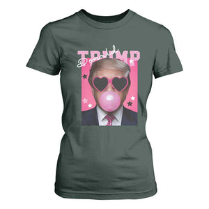 Funny Trump 2024 T Shirt For Women Pink Bubble Gum TS10 Dark Forest Green Print Your Wear