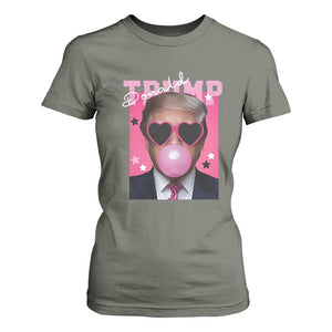 Funny Trump 2024 T Shirt For Women Pink Bubble Gum TS10 Military Green Print Your Wear