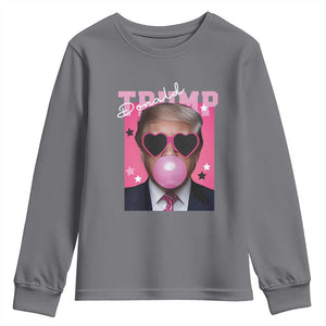 Funny Trump 2024 Youth Sweatshirt Pink Bubble Gum TS10 Charcoal Print Your Wear