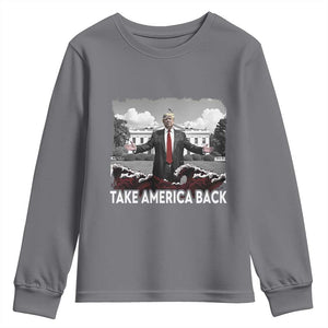 Donald Trump 2024 Youth Sweatshirt Take America Back Red Wave TS10 Charcoal Print Your Wear