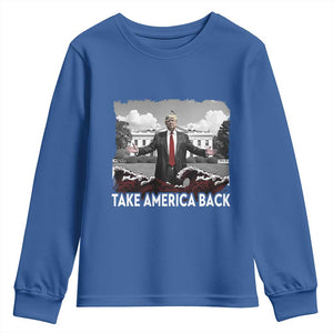 Donald Trump 2024 Youth Sweatshirt Take America Back Red Wave TS10 Royal Blue Print Your Wear