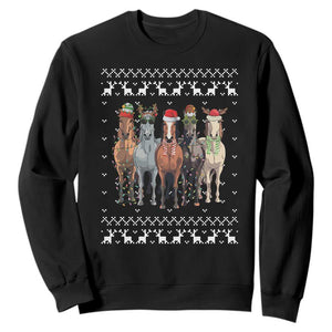 Horse Christmas Sweatshirt Western Cowboy Cowgirl Howdy Country Ugly Xmas TS10 Black Print Your Wear