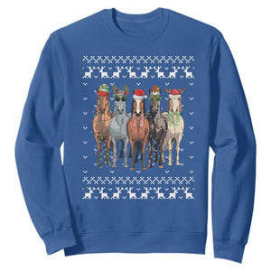Horse Christmas Sweatshirt Western Cowboy Cowgirl Howdy Country Ugly Xmas TS10 Royal Blue Print Your Wear