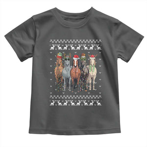 Horse Christmas Toddler T Shirt Western Cowboy Cowgirl Howdy Country Ugly Xmas TS10 Dark Heather Print Your Wear