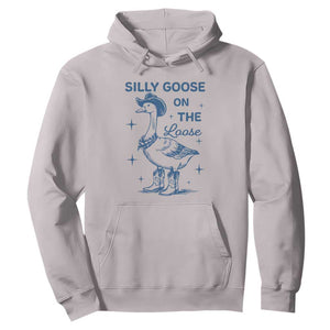 Retro Silly Goose On The Loose Hoodie 90s Aesthetic Funny Cowgirl Western TS10 Ice Gray Print Your Wear