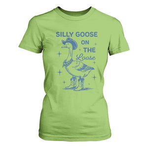 Retro Silly Goose On The Loose T Shirt For Women 90s Aesthetic Funny Cowgirl Western TS10 Lime Print Your Wear