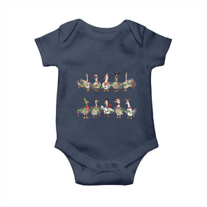 Goose Christmas Baby Onesie Funny Xmas Lights TS10 Navy Print Your Wear