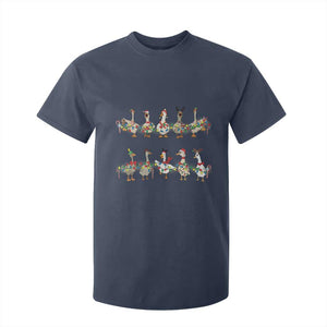 Goose Christmas T Shirt For Kid Funny Xmas Lights TS10 Navy Print Your Wear