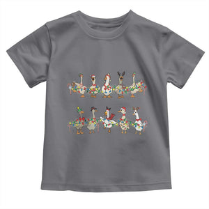 Goose Christmas Toddler T Shirt Funny Xmas Lights TS10 Charcoal Print Your Wear