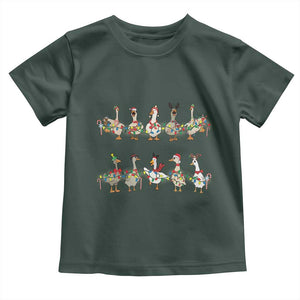 Goose Christmas Toddler T Shirt Funny Xmas Lights TS10 Dark Forest Green Print Your Wear
