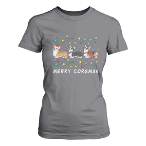 Corgi Dog Christmas T Shirt For Women Merry Corgmas Santa Tree Lights Xmas Dog Mom Ugly TS10 Charcoal Print Your Wear