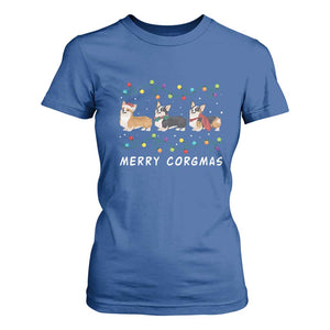 Corgi Dog Christmas T Shirt For Women Merry Corgmas Santa Tree Lights Xmas Dog Mom Ugly TS10 Royal Blue Print Your Wear