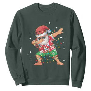 Funny Christmas Sweatshirt Dabbing Santa Boys Girls Men Xmas Dab Kid TS10 Dark Forest Green Print Your Wear
