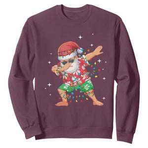 Funny Christmas Sweatshirt Dabbing Santa Boys Girls Men Xmas Dab Kid TS10 Maroon Print Your Wear
