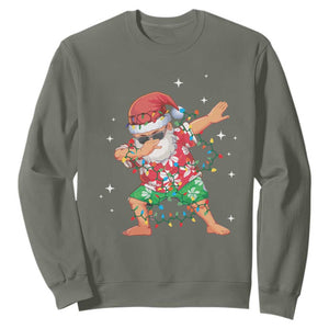 Funny Christmas Sweatshirt Dabbing Santa Boys Girls Men Xmas Dab Kid TS10 Military Green Print Your Wear