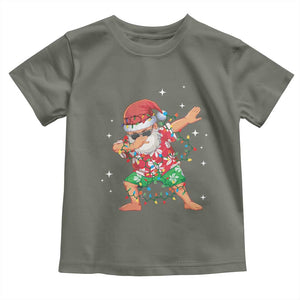 Funny Christmas Toddler T Shirt Dabbing Santa Boys Girls Men Xmas Dab Kid TS10 Military Green Print Your Wear