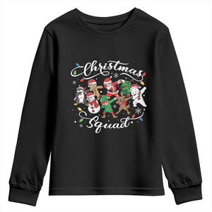 Christmas Squad Youth Sweatshirt Santa Dabbing Elf Family Matching Pajamas Xmas Crew TS10 Black Print Your Wear