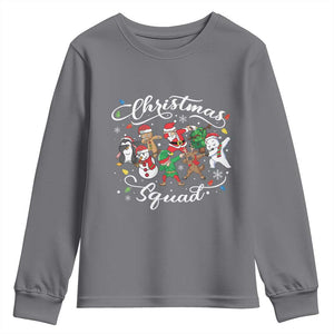 Christmas Squad Youth Sweatshirt Santa Dabbing Elf Family Matching Pajamas Xmas Crew TS10 Charcoal Print Your Wear