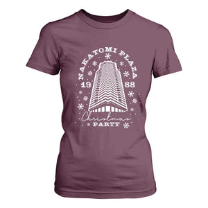 Nakatomi Plaza Christmas Party 1988 T Shirt For Women Funny 80's Xmas Movie TS10 Maroon Print Your Wear