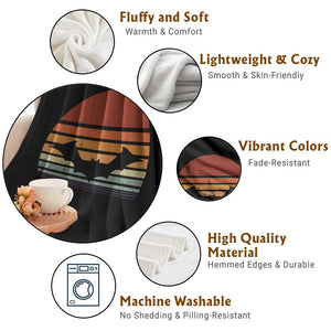 Vintage Retro Fall Halloween Bat Throw Blanket TS10 Print Your Wear