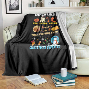 Happy Hallothanksmas Throw Blanket My Spooky Halloween Thanksgiving Ugly Christmas Costume TS10 Print Your Wear
