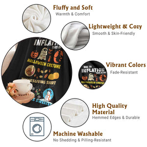 Happy Hallothanksmas Throw Blanket My Spooky Halloween Thanksgiving Ugly Christmas Costume TS10 Print Your Wear