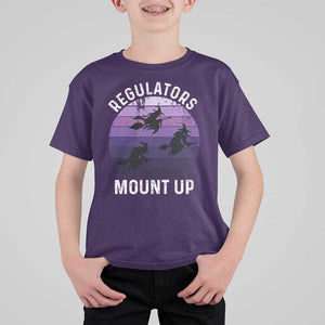 Funny Halloween Witch T Shirt For Kid Regulators Mount UpWitchy Vibes TS10 Purple Print Your Wear