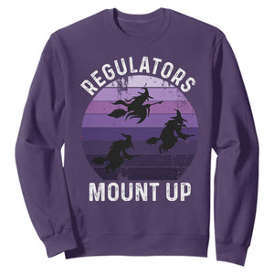 Funny Halloween Witch Sweatshirt Regulators Mount UpWitchy Vibes TS10 Purple Print Your Wear