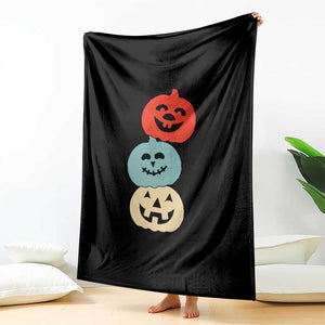 Vintage Halloween Pumpkin Funny Retro Gift Throw Blanket Cute Spooky Season Clothing TS10 Print Your Wear