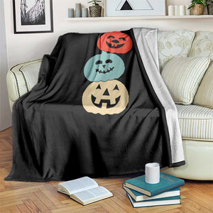 Vintage Halloween Pumpkin Funny Retro Gift Throw Blanket Cute Spooky Season Clothing TS10 Print Your Wear