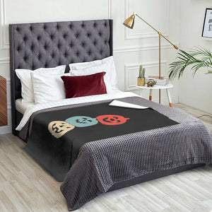 Vintage Halloween Pumpkin Funny Retro Gift Throw Blanket Cute Spooky Season Clothing TS10 Print Your Wear