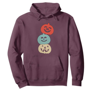 Vintage Halloween Pumpkin Funny Retro Gift Hoodie Cute Spooky Season Clothing TS10 Maroon Print Your Wear