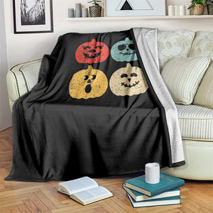 Retro Vintage Halloween Pumpkin Funny Gift Throw Blanket TS10 Print Your Wear