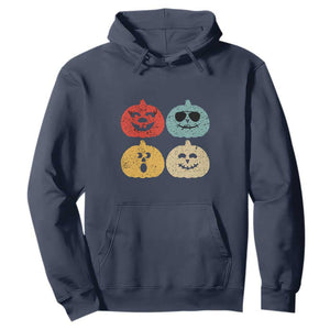 Retro Vintage Halloween Pumpkin Funny Gift Hoodie TS10 Navy Print Your Wear