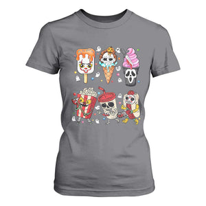 Horror Movie Summer Popsicle Halloween Ice Cream Summerween T Shirt For Women TS10 Charcoal Print Your Wear