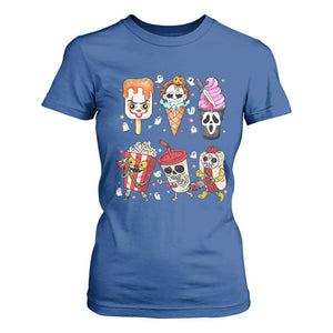Horror Movie Summer Popsicle Halloween Ice Cream Summerween T Shirt For Women TS10 Royal Blue Print Your Wear