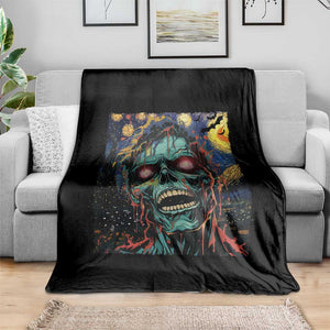 Horror Halloween Skull Throw Blanket Van Gogh Starry Night TS10 Print Your Wear