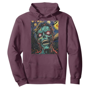 Horror Halloween Skull Hoodie Van Gogh Starry Night TS10 Maroon Print Your Wear