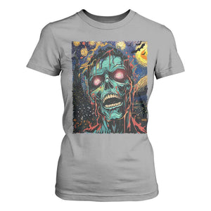 Horror Halloween Skull T Shirt For Women Van Gogh Starry Night TS10 Sport Gray Print Your Wear